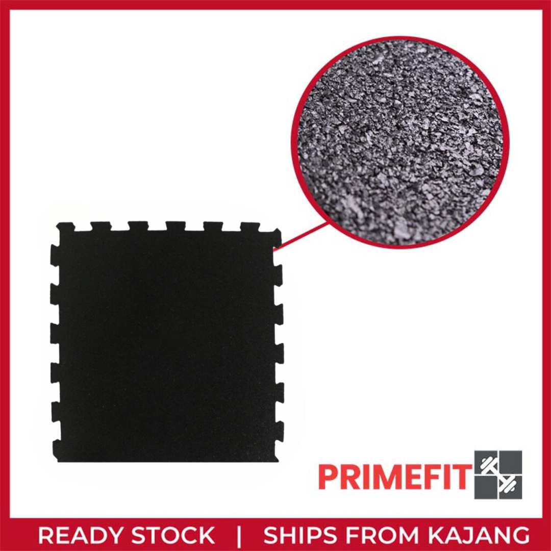 15mm Interlocking Gym Mat Rubber Tile For Gym Weight Training BORDER