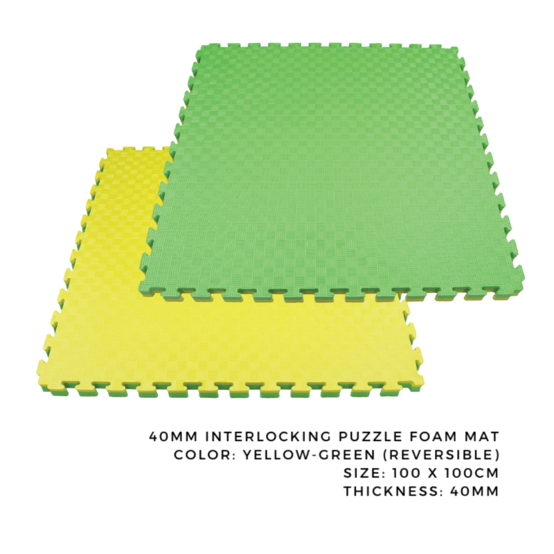 40mm Yellow Green Interlocking Puzzle Foam Mats For Sports Activities