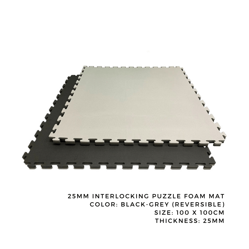 25mm Interlocking Puzzle Foam Mats For Indoor Activities BLACKGREY