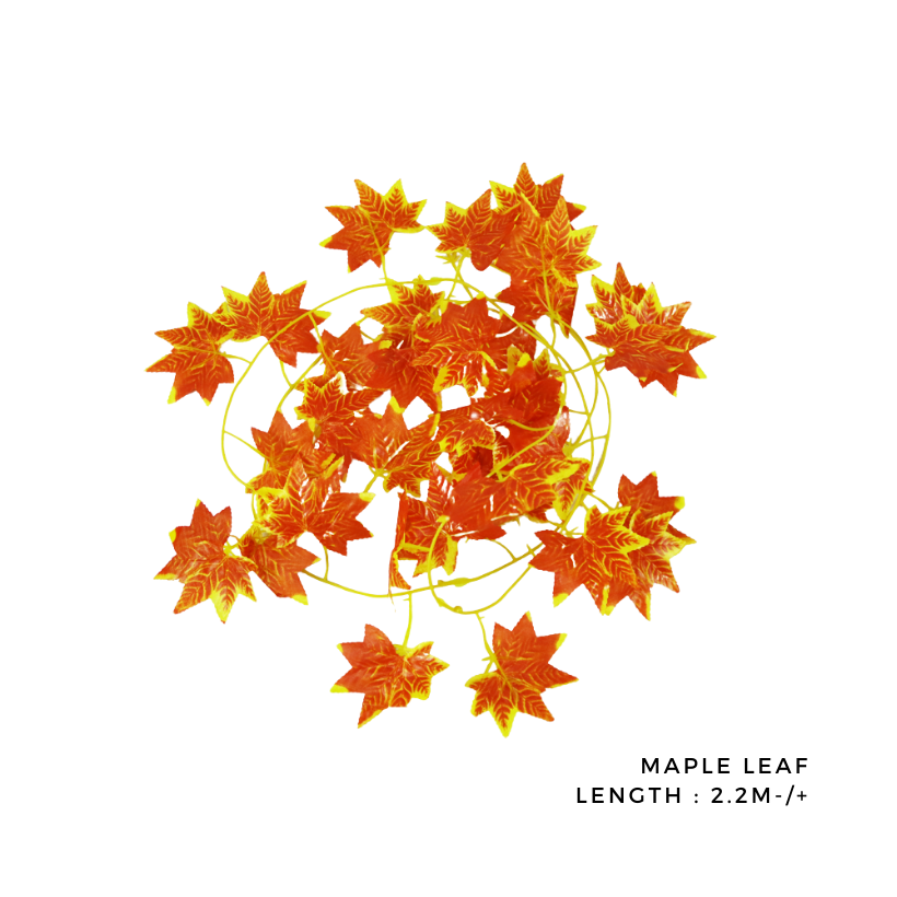 [2.2m] Maple Artificial Leaf Vine Wall Decoration / Daun Palsu Hiasan