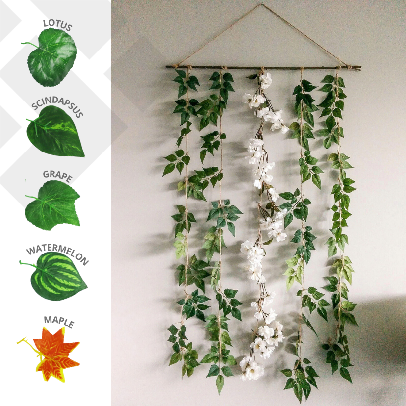 [2.2m] Maple Artificial Leaf Vine Wall Decoration / Daun Palsu Hiasan
