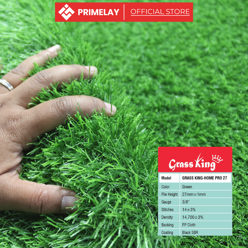 [2m] Home Pro 27mm Plastic Grass Carpet [1unit =2mx0.5m] Grass King