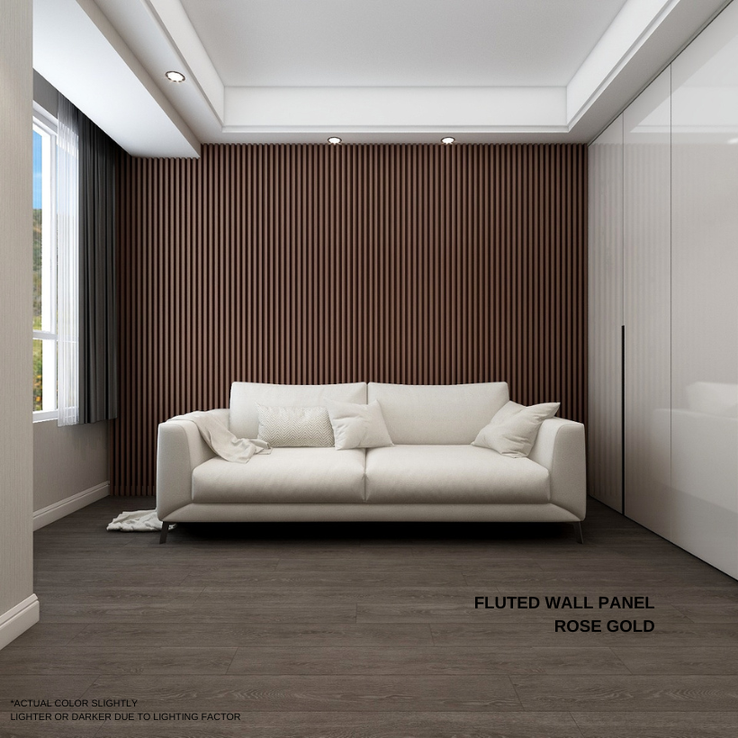 [2.9 meter] Rose Gold PVC Wall Panel Supplier Malaysia | Fluted Wall ...