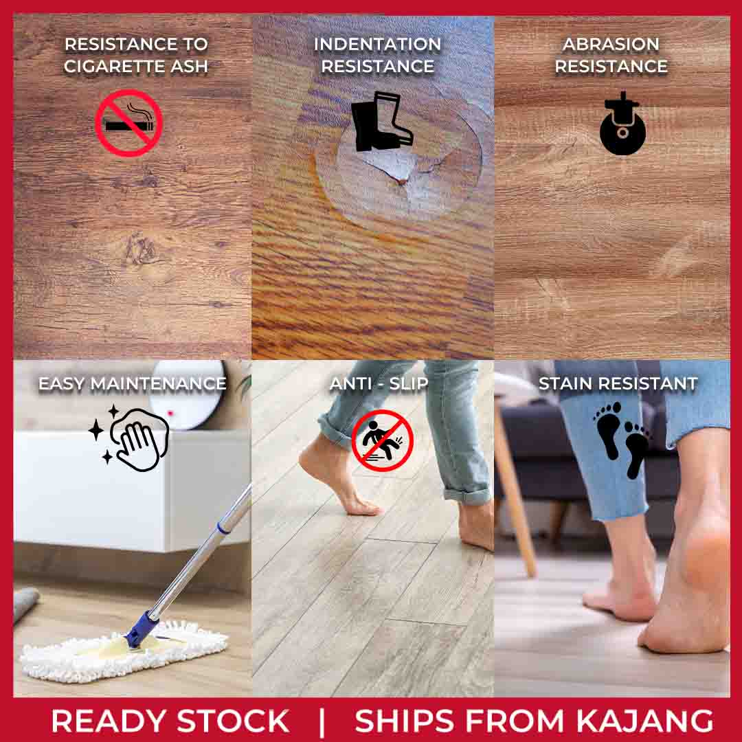 8mm Hickory Wood Laminate Flooring/ Economical WaterResistant