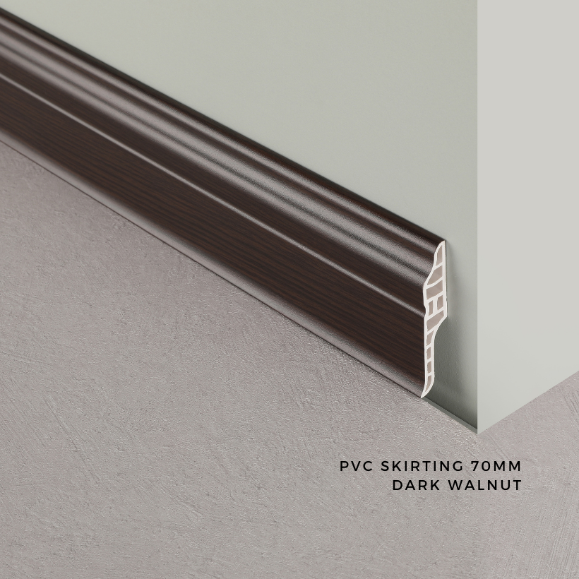 70MM PVC Skirting for SPC, Laminate, Vinyl Flooring | 8 Feet Length ...