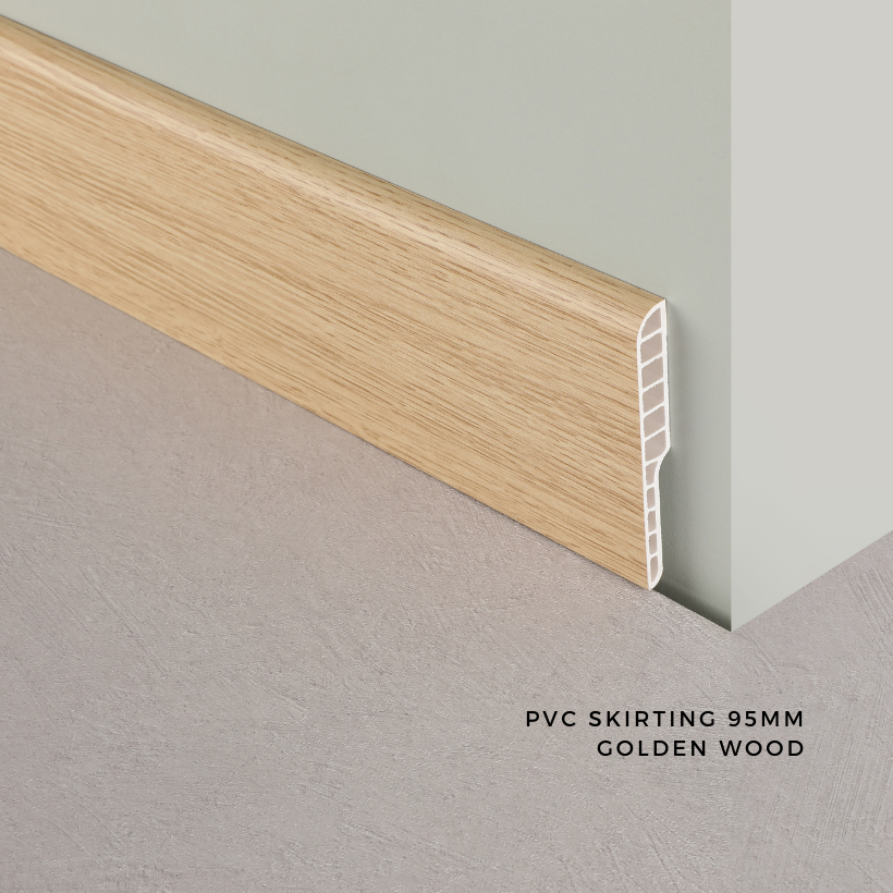 95MM PVC Floor Skirting for Vinyl, SPC, Laminate Flooring | 8 Feet ...
