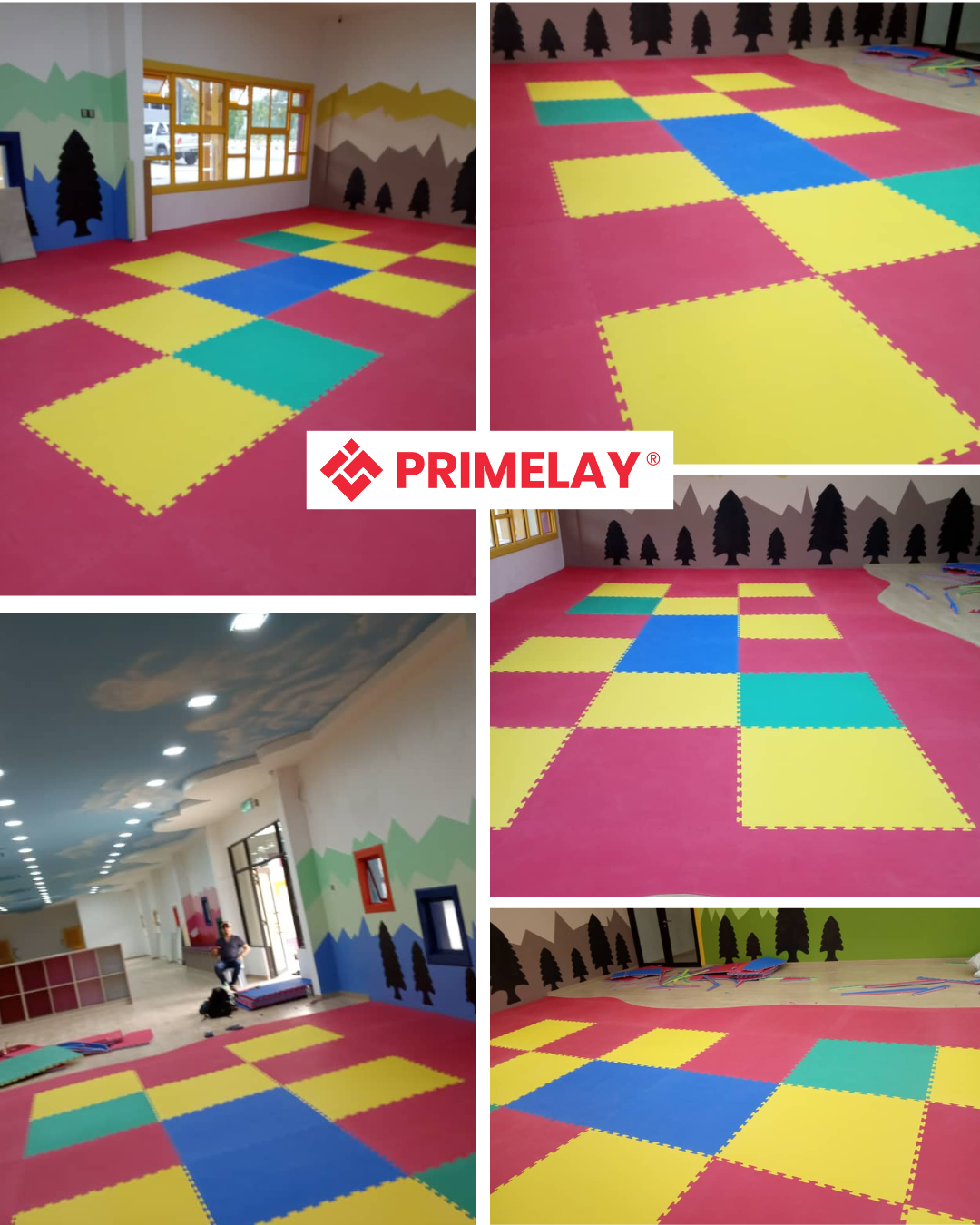 Skilled installation of colorful EVA foam mats in Shah Alam indoor space