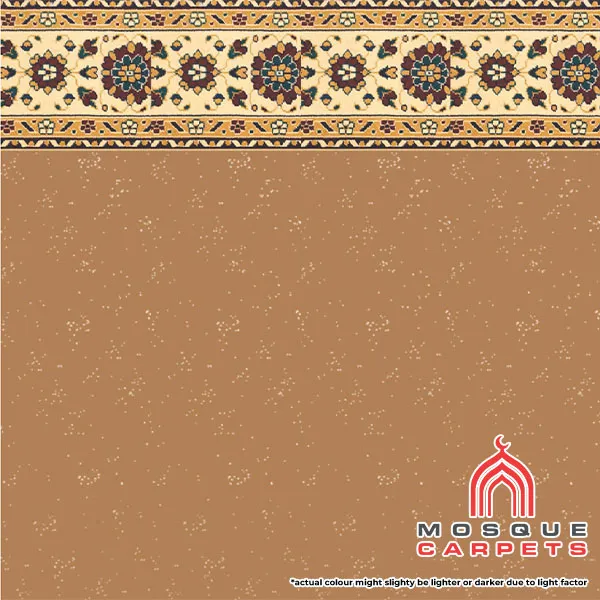 11mm Carpet in Mosque Design Al-Nurayn Karimi Brown Close Up