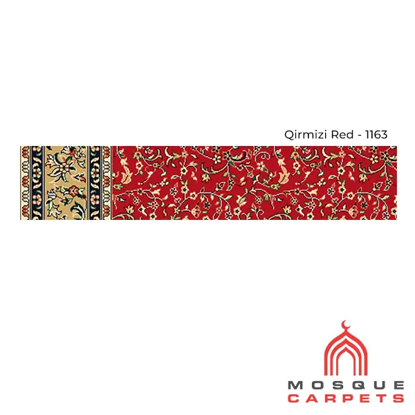 8mm Carpet Masjid Supplier Design Al-Hayah Qirmizi Red Variation