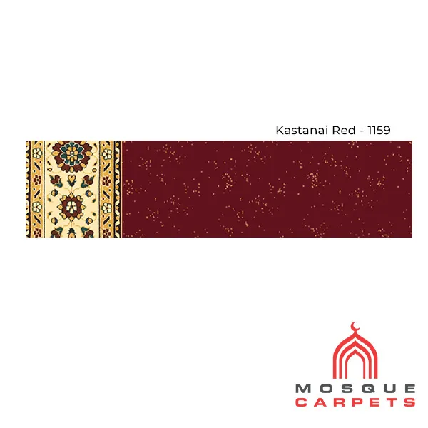 Carpet in Mosque Design Al-Nurayn Kastanai Red Variation