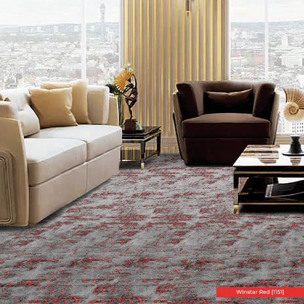 Hotel Carpet Supplier 9mm Winstar Red Example Floor Photo