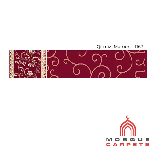 Masjid Carpet 11mm Design Al-Zuhur Qirmizi Maroon Variation