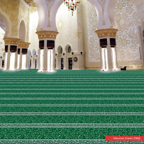 Masjid Carpet Installation Example Photo Design Mawzun Green