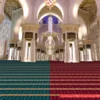 Mosque Carpet Supply Install Example Design Photo Qani Maroon and Khudrah Green