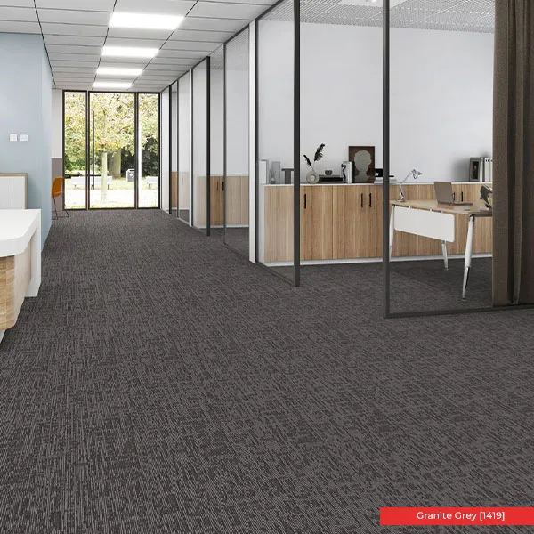 Office Carpet Roll Example Photo Full Color Aeris Granite Grey