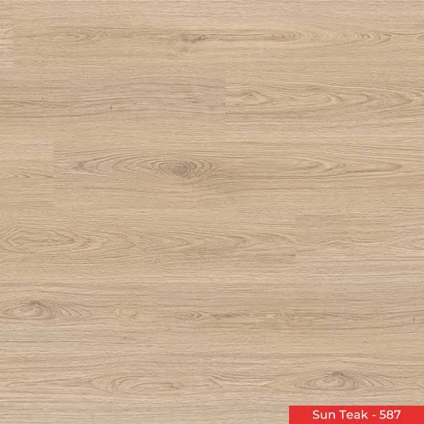 Stone Plastic Composite Flooring Sun Teak Color Code 587