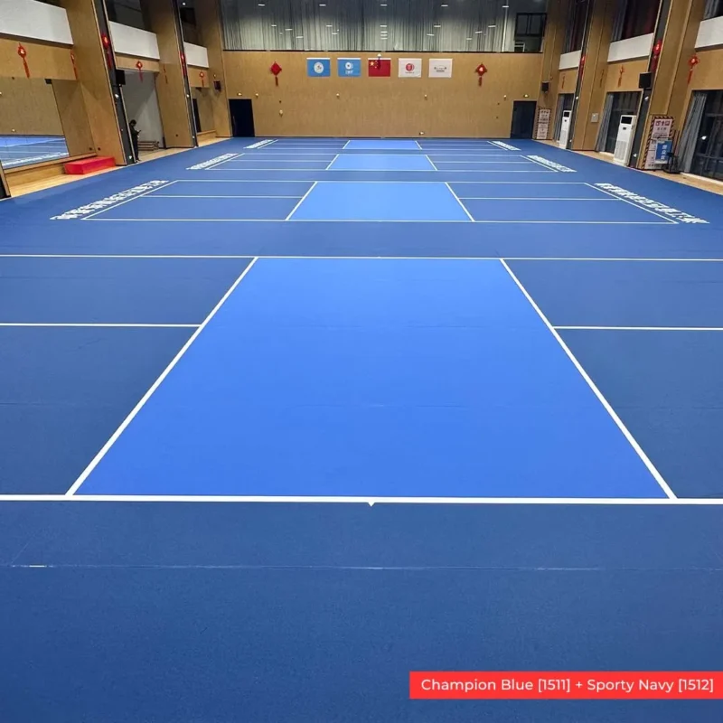 PVC Indoor Pickeball Flooring Mat Color Combination Example Photo