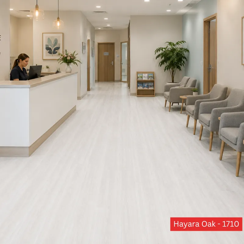 Hospital Corridor Vinyl Roll Flooring | Hayara Oak - 1710 | ZORA-HET Vinyl Roll